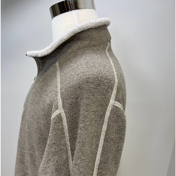 Kuhl Europa Alfpaca Jacket Mens Large Oatmeal 1/4 Zip Fleece Pullover Hiking - Picture 5 of 11